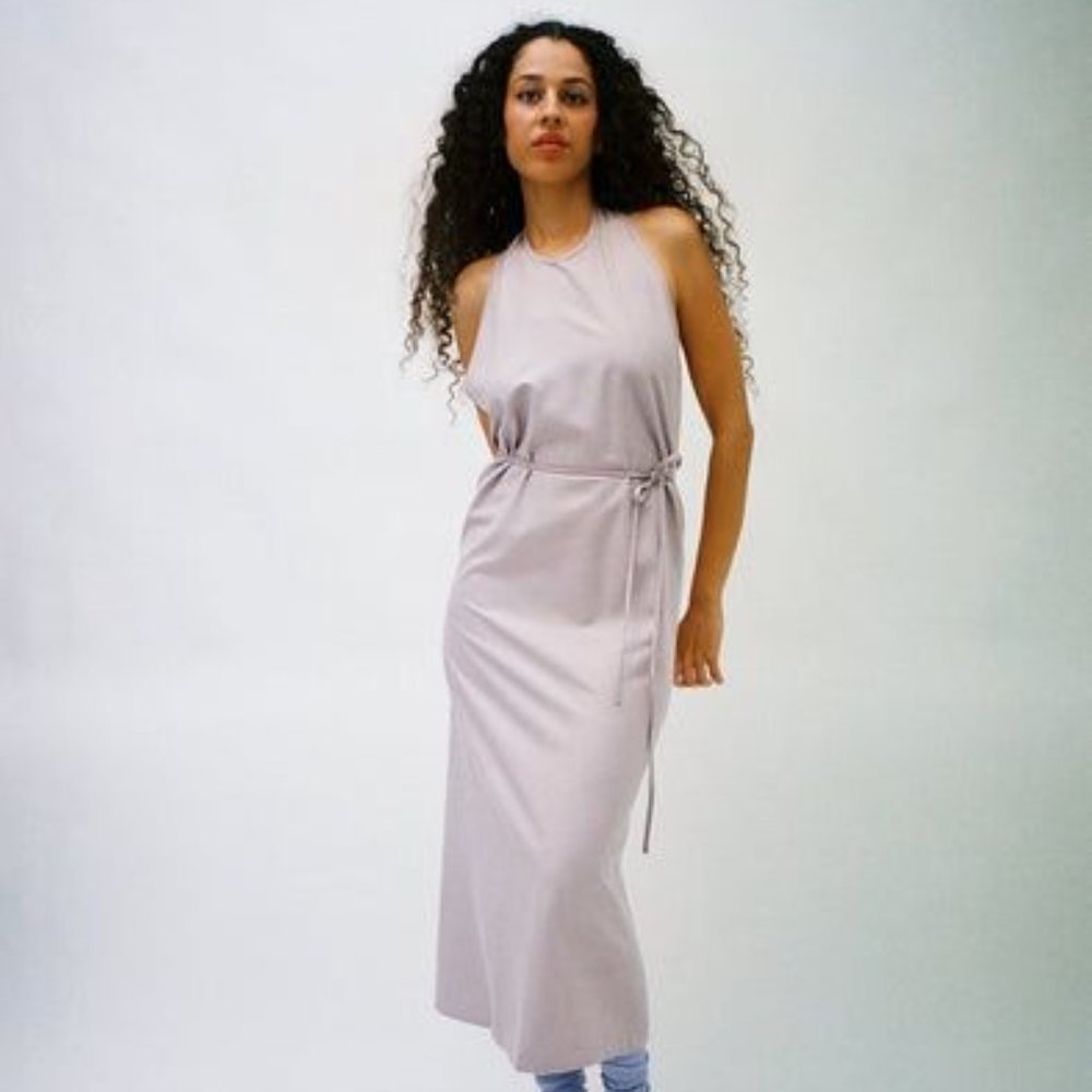 EUC Lilac Wild Silk Baserange Apron Dress